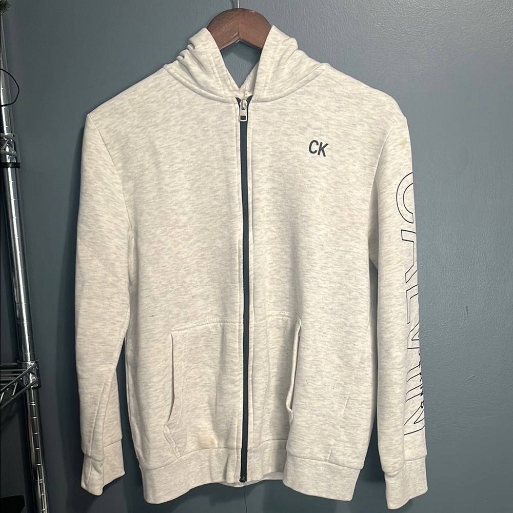 Calvin Klein Light Gray Hoodie with Zip